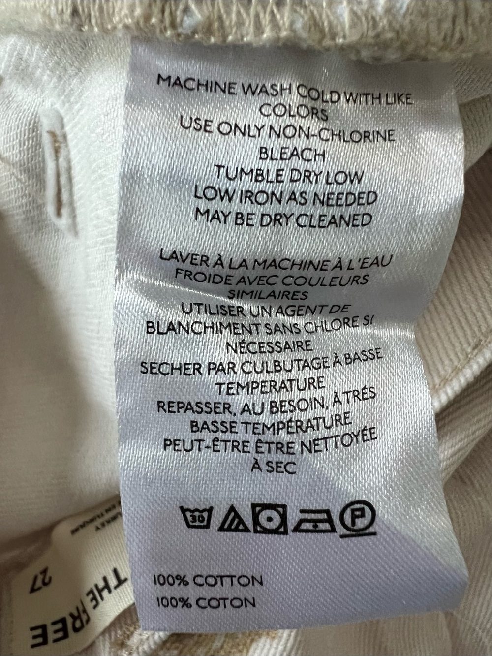 Free People We The Free Printed Straight Leg Jeans in Heirloom Ivory Size 27 NWT - Picture 11 of 13